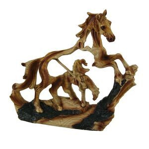 Trail's End Decorative Faux Carved Wood Look Statue 7 in.